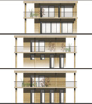 Façades d'une maison écologique