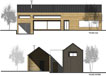 Façade d'une maison bois réalisée par le bureau études ECOP Habitat