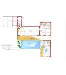 Plan du rez de chaussée d'une habitation ecologique ECOP Habitat