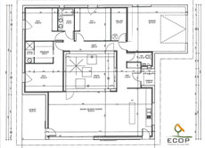 Plan du patio d'une maison RT 2012 du constructeur CCMI Ecop Habitat